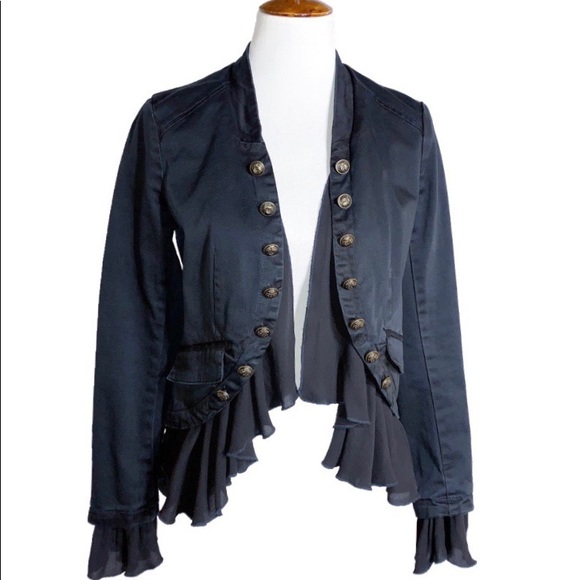 Free People Jackets & Blazers - SOLD-Free People High Low Military Navy Jacket